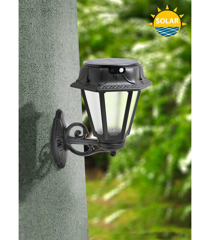 Applique solaire noir avec détecteur de mouvement BISSO