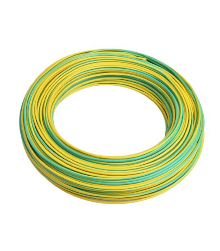 Fil électrique rigide jaune vert 1*1.5mm² CRM